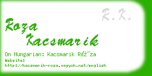 roza kacsmarik business card